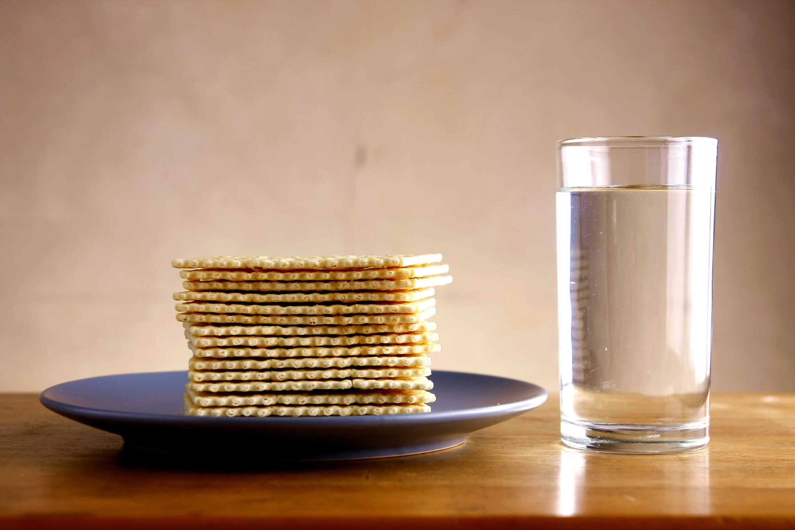 Crackers and water