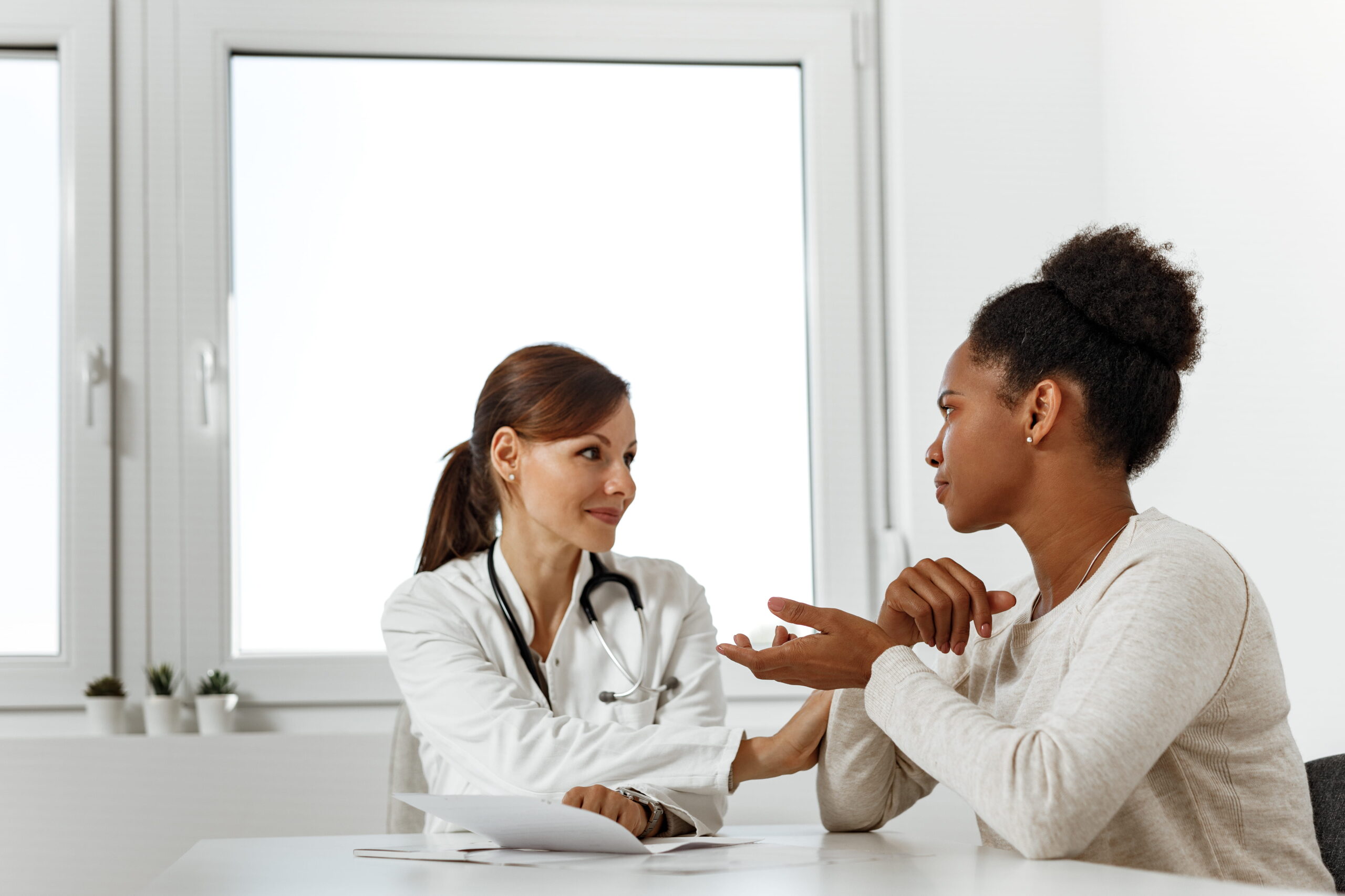 Visiting a doctor at the clinic.